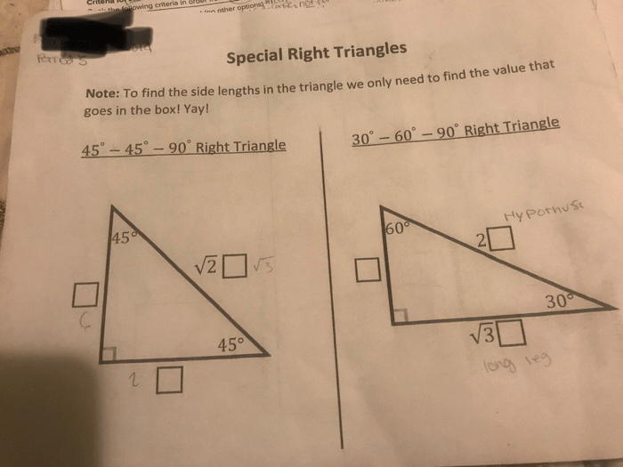 Ch 7 notes right triangles answer key