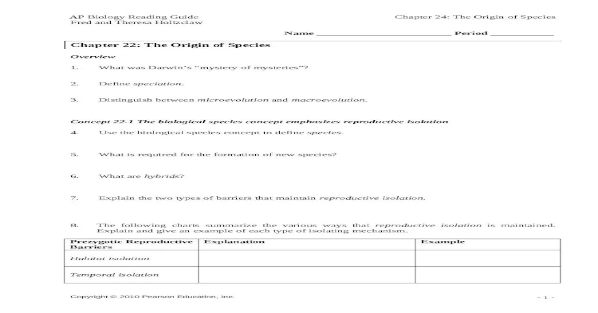 Ap biology reading guide fred and theresa holtzclaw